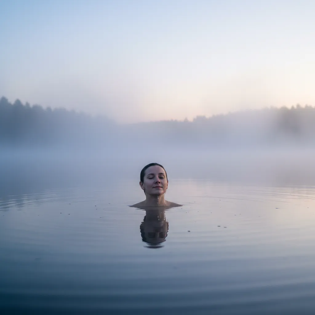 Représentation scientifique des effets du bain froid sur le cerveau et les mécanismes neurochimiques de la dépression