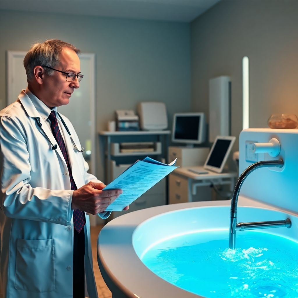 Illustration médicale sur les interactions entre bain froid et maladies chroniques