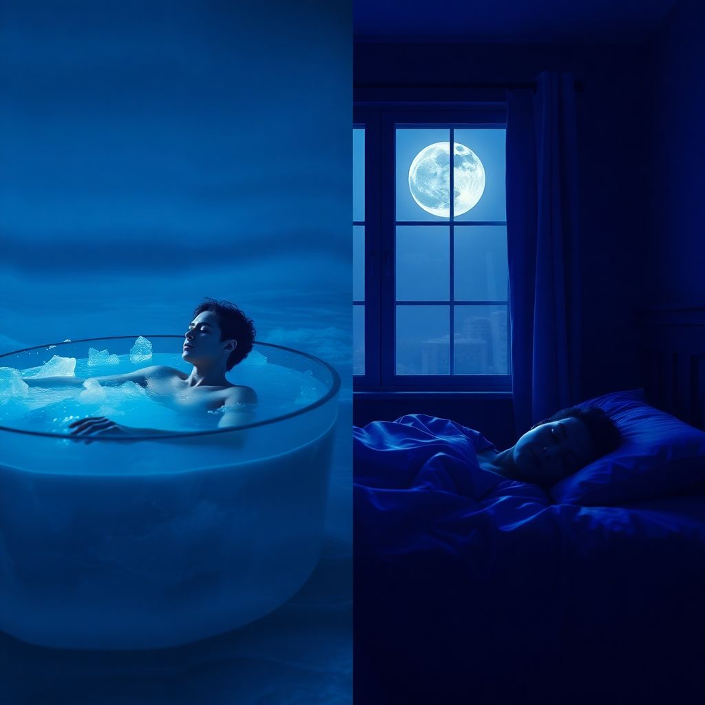 Personne dormant paisiblement après un bain froid illustrant l'amélioration du sommeil