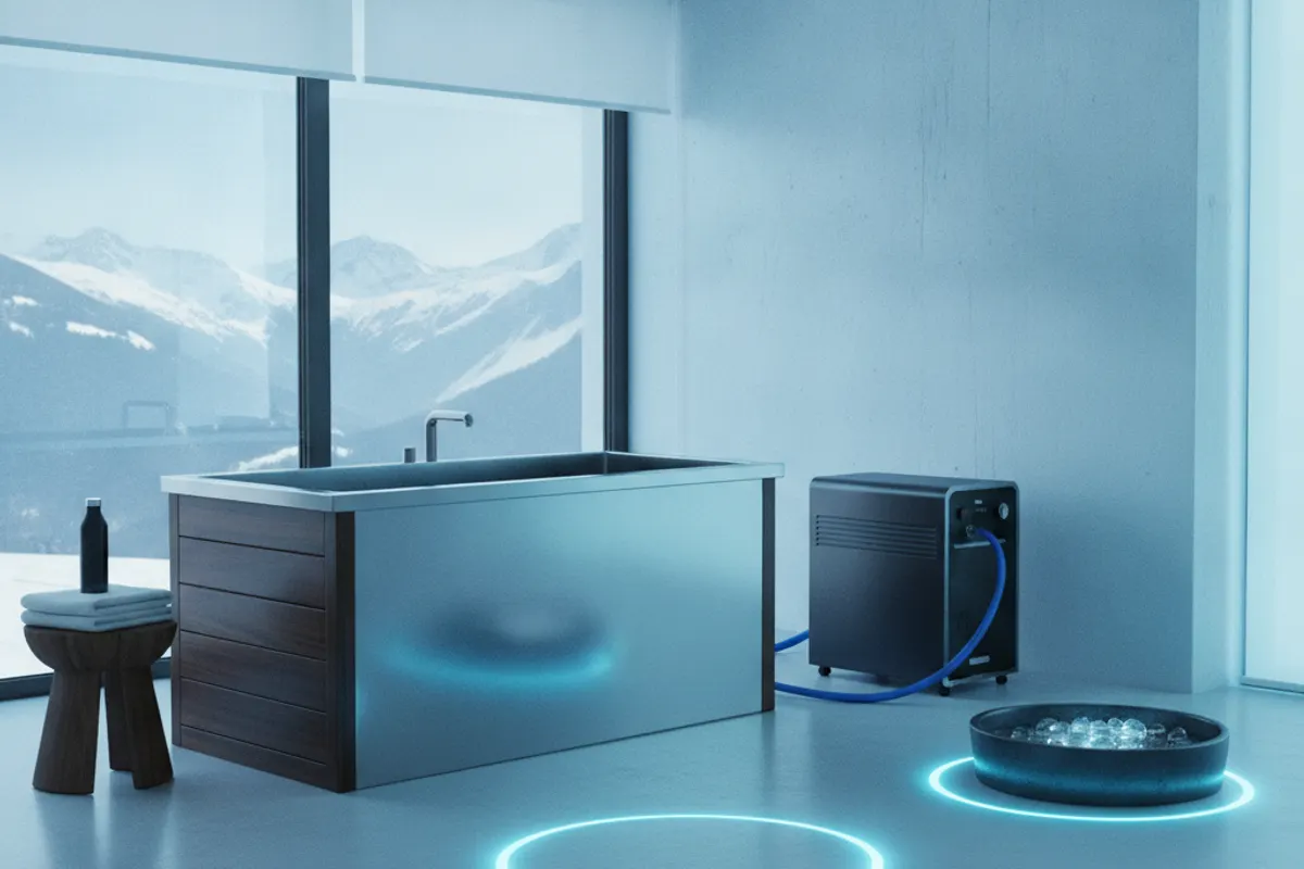 Comparaison visuelle entre un bain froid simple et un bain froid avec système de refroidissement