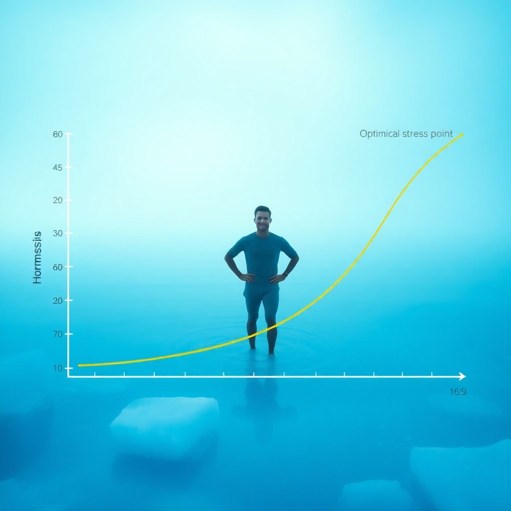 Graphique illustrant la courbe dose-réponse de l'hormèse avec le bain froid