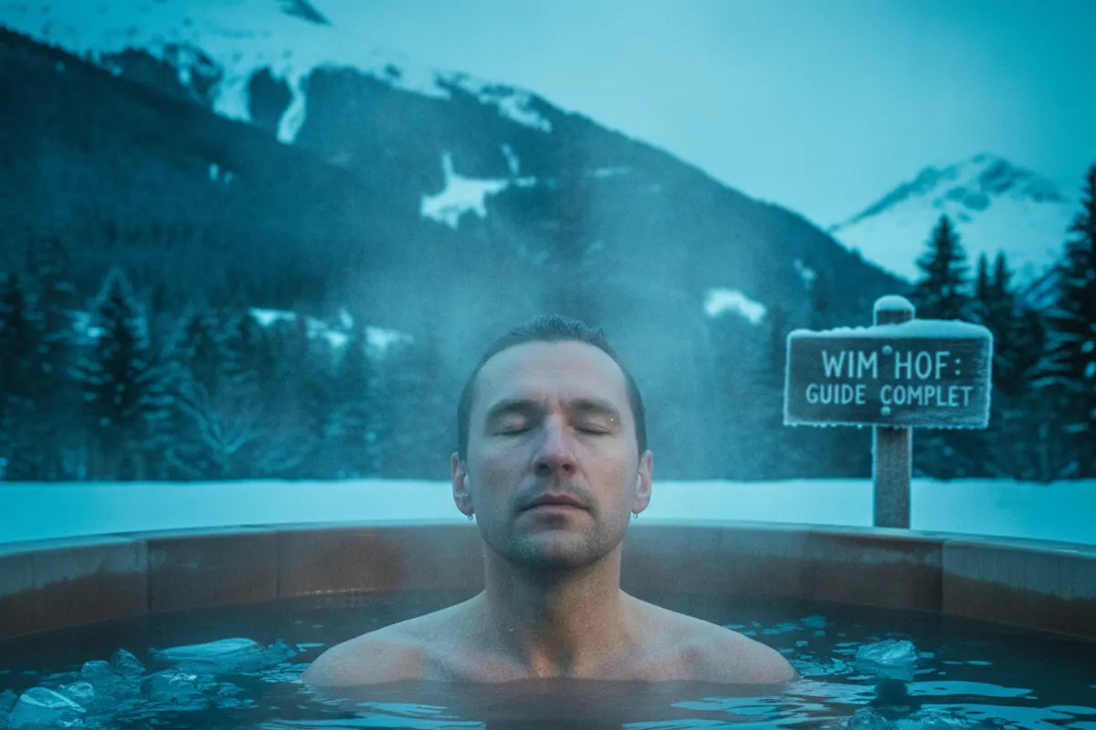 Illustration de la méthode Wim Hof avec les trois piliers respiration froid et méditation — illustration 2