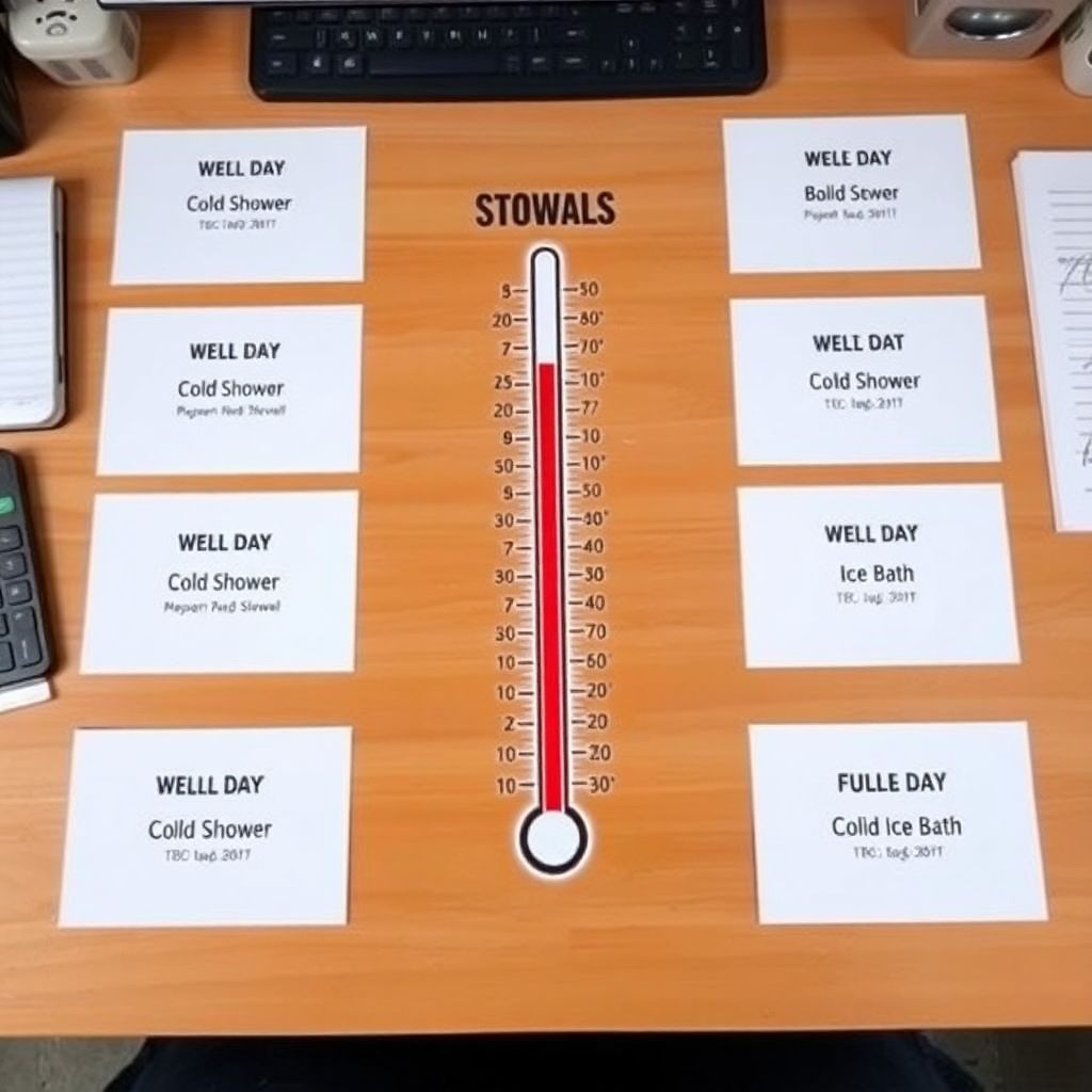 Calendrier de progression pour le bain froid sur 8 semaines avec thermomètre