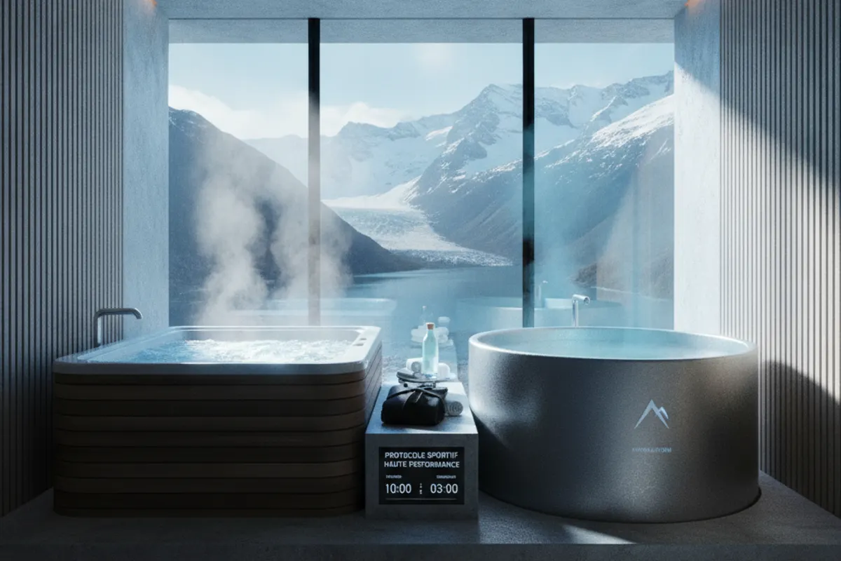 Athlète de haut niveau utilisant le bain froid dans sa routine de récupération