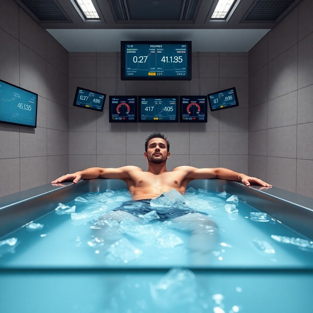 Athlète de haut niveau utilisant le bain froid dans sa routine de récupération