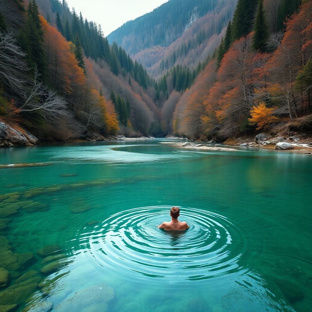 Rivière cristalline de Suisse romande entourée de forêt idéale pour le bain froid