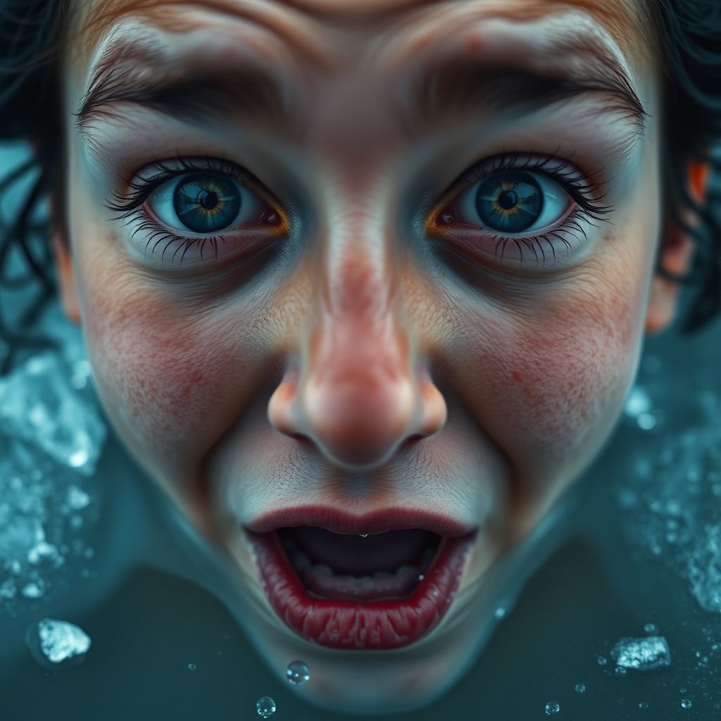 Débutant s'apprêtant à entrer dans un bain froid pour la première fois